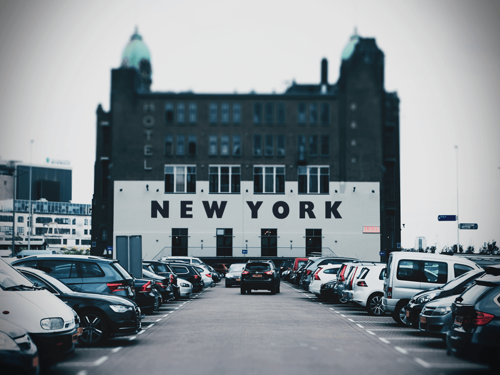 the parking lot of the New York branch in 2008